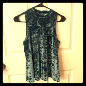 Blue velvet tank top